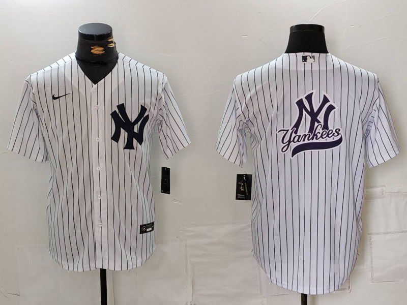 Men New York Yankees Blank White Stripe Game 2024 Nike MLB Jersey style 9->pittsburgh pirates->MLB Jersey